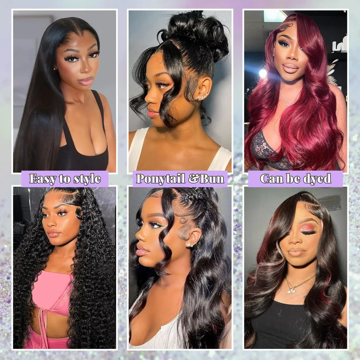 Glueless 13x6 Body Wave Human Hair Wigs Pre Plucked 40 Inches 200% Density HD Lace Front Wigs Human Hair Body Wave 5x5 Natural Black