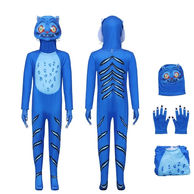 A;3\v,7'd/Anime Derpys Tiger Cosplay Costume Kids Boy Girl KDPop KPDH Set Outfit Halloween Jumpsuit Gloves Mask Suit Dw.3;v'6\b/ view 2