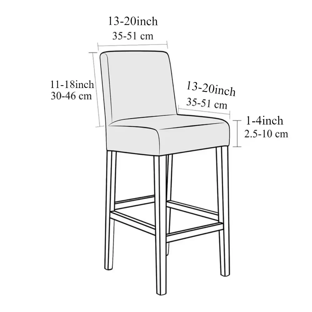 1 Jacquard Chair Cover Solid Color Short Back Stretch Bar Chair Cover Banquet Chair Covers Dining Room Чехол На Стул Со Спинкой