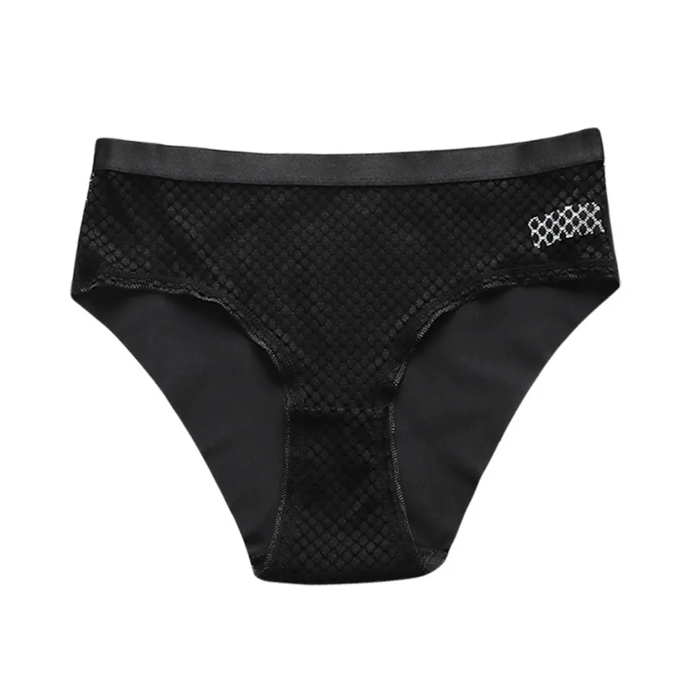 

Black Seamless Mesh Panties Brand New Condition Home Wear Moderate Elasticity Regular Clothing Length Vacation