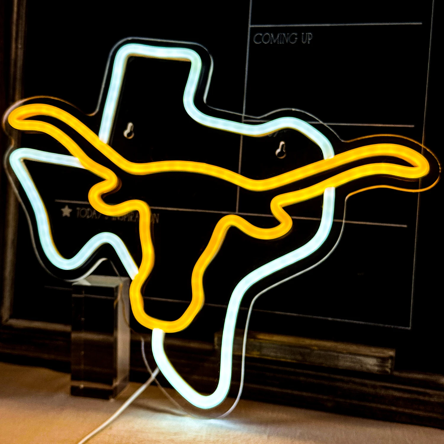 Bull's Head Map Neon Sign LED Neon Light For Bedroom Living Room Men's Private Space Game Room Club Beer Bar ART Wall Decoration