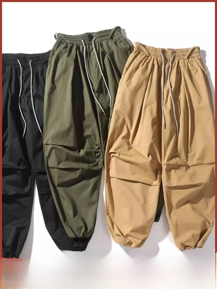 

American Sle Pure Cotton Waed Wide Leg Straight Cut Casual Pants Men's Autumn New Arrival Comfortable Loose Fit Trousers