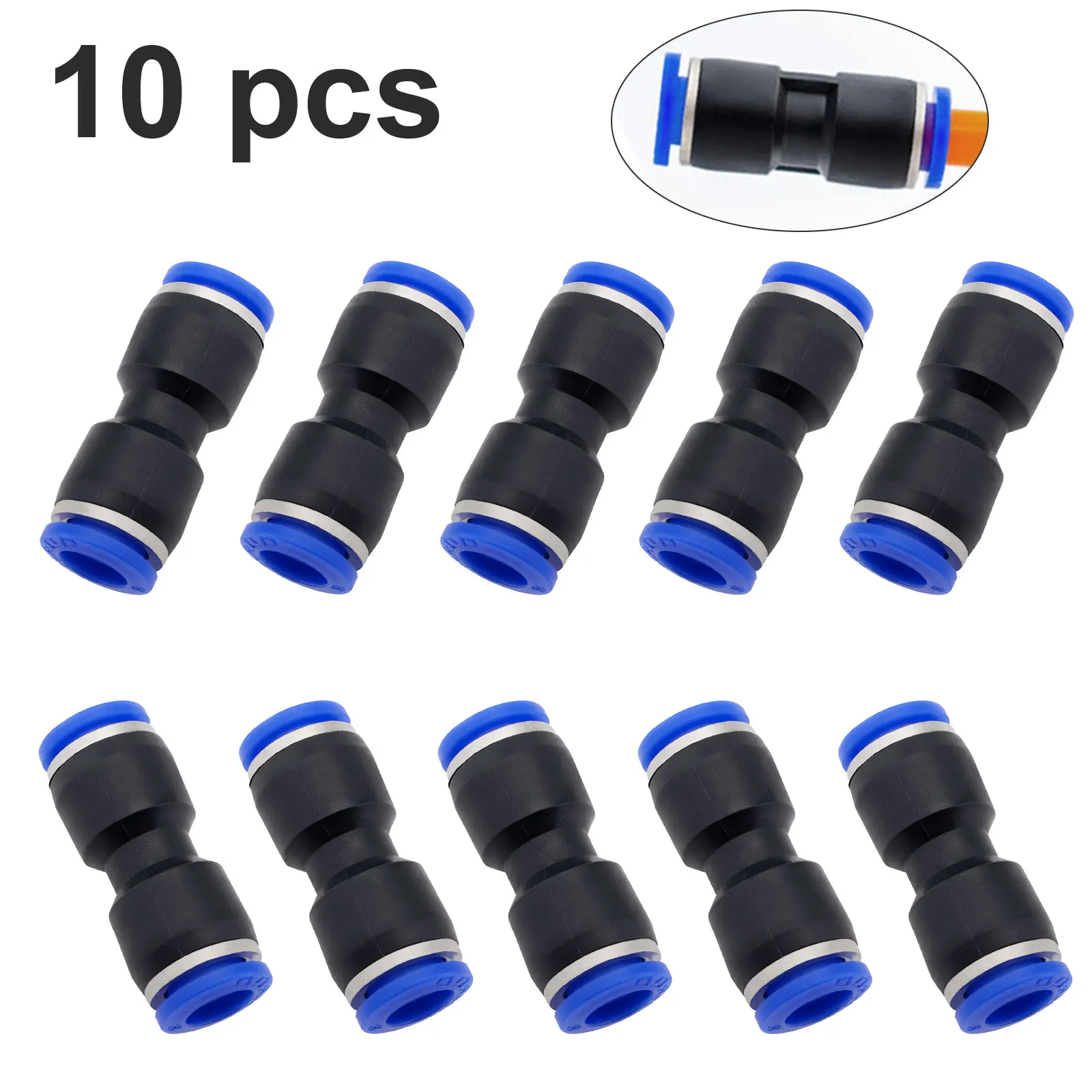 

10pcs PG8-6 PG10-6 PG8-4 PU-6 PU-8 Pneumatic Air Connector Fitting Straight Through Connector Pneumatic Insertion Air Tube