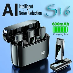 S16 Wireless Microphone Intelligent Noise Reduction USBC Mobile Camera Sound Card Computer Audio Video Recording Lavalier Mic