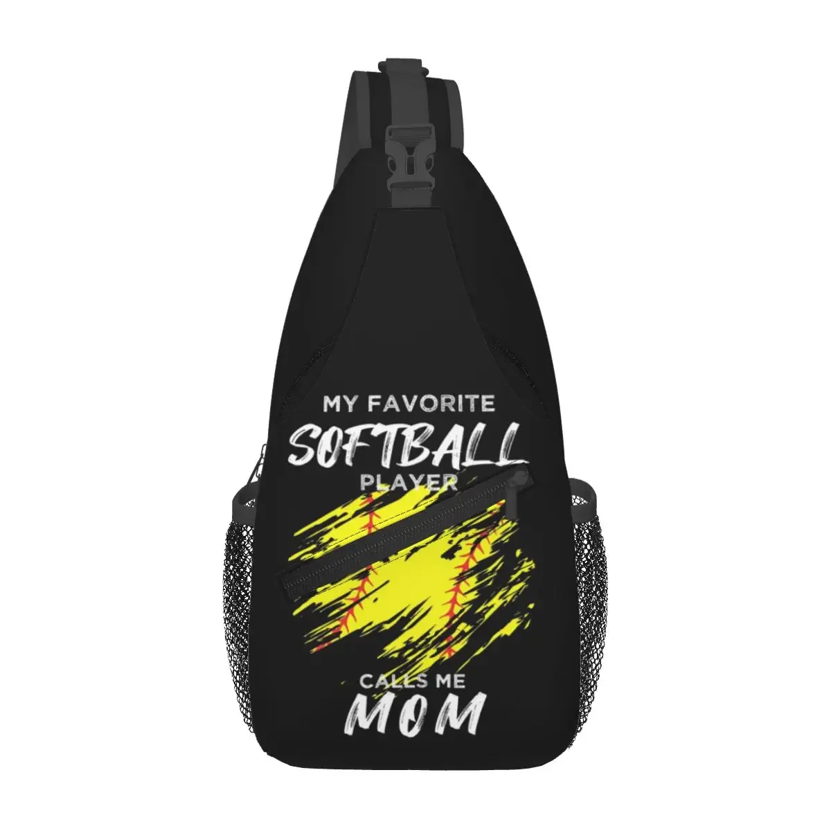 

Softball Baseball Lace Chest Bag Men Sling Crossbody Backpack Chest Bag Traveling Hiking Daypack Shoulder Bag