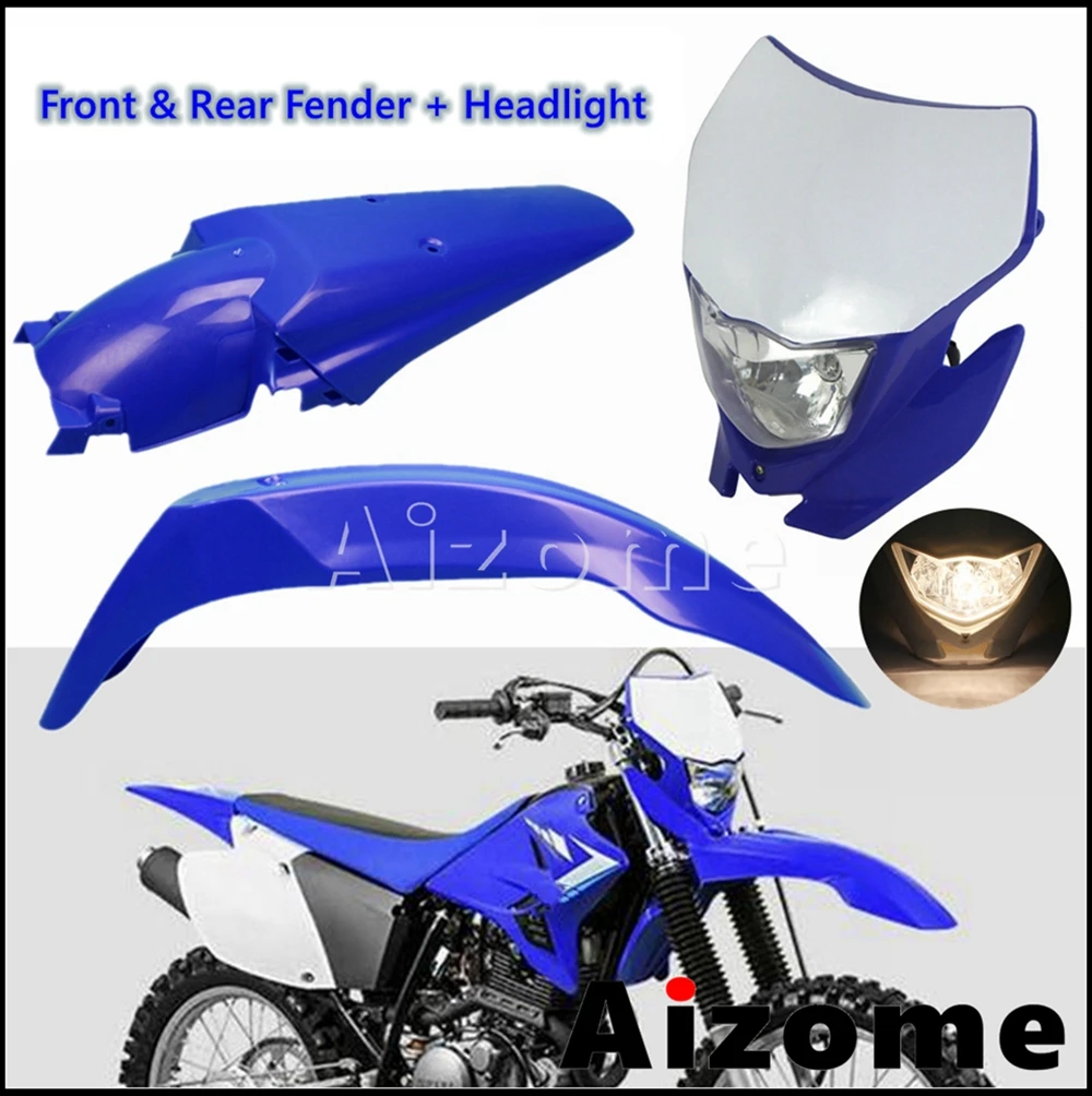 Universal Plastic Motocross Headlight Headlamp Front & Rear Motorcycle Fender Mud Guard For Yamaha YZ YZF TTR WR 450 250 230 125