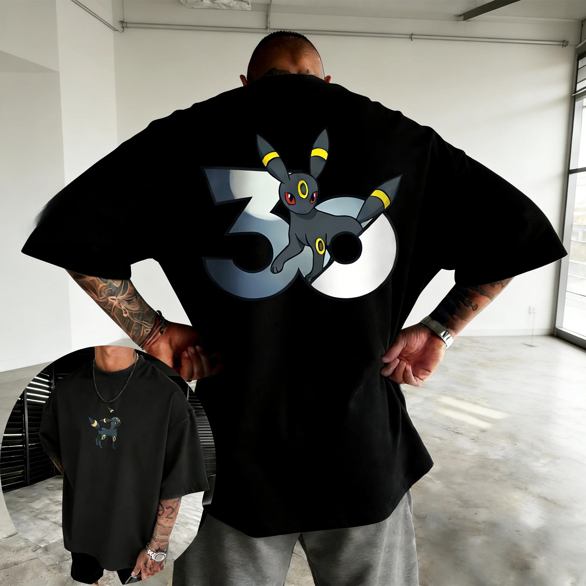 2026 Pokémon 30th Anniversary Umbrion Co Branded Printed T-shirt Men's and Women's T-shirt T-shirt 2026 Summer Tee Streetwear