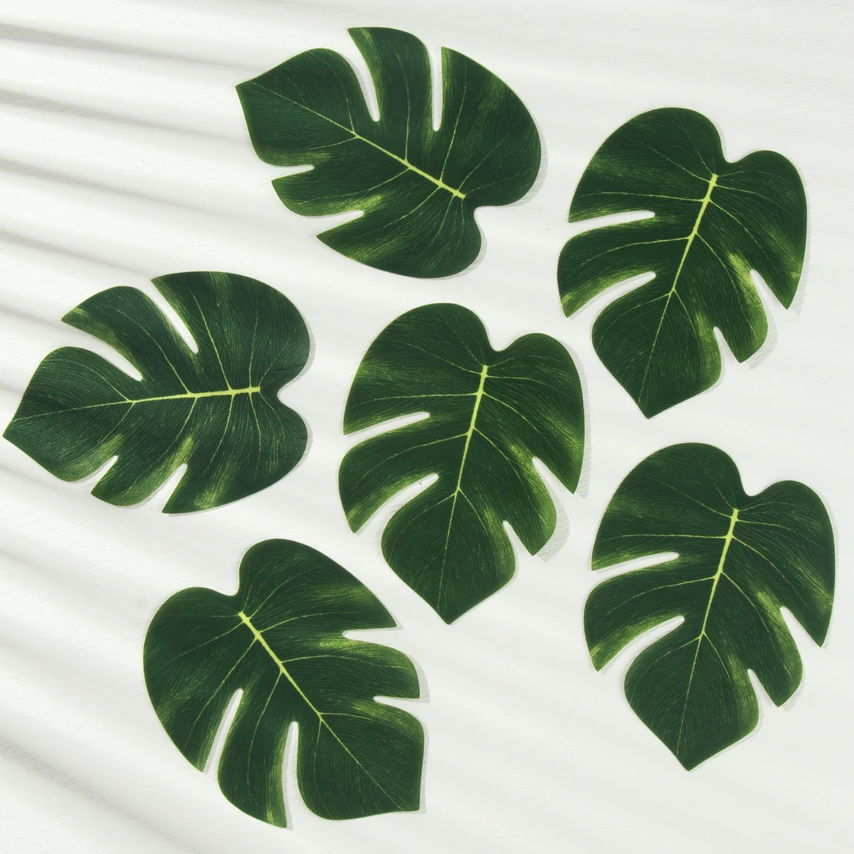 24pcs Artificial Plants Tropical Palm Leaves Hawaii Luau Summer Party Jungle Safari Birthday Party Wedding Decor Fake Plants