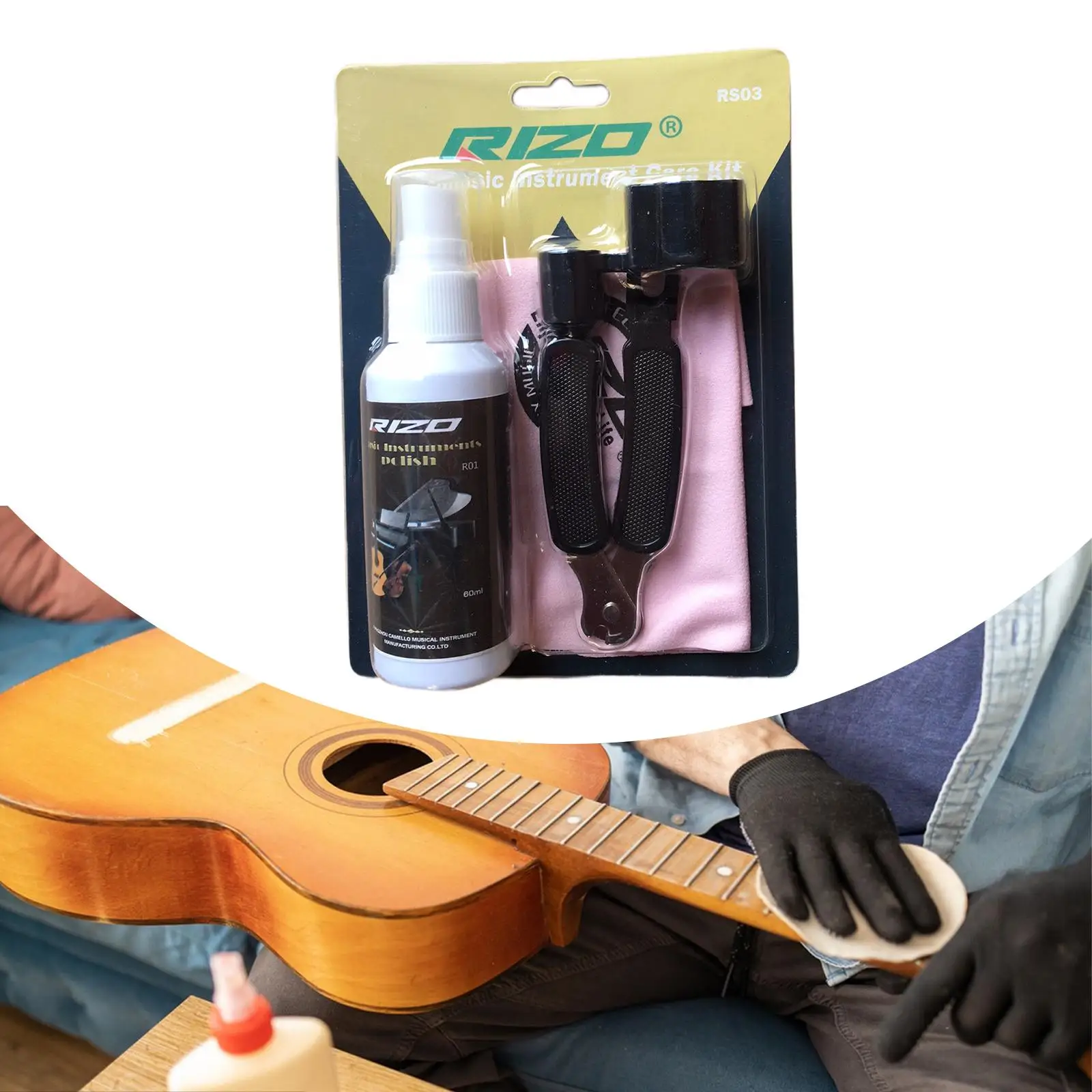 Kits de cuidado de limpieza de cuerdas de guitarra versátiles para bajos de guitarras acústicas eléctricas