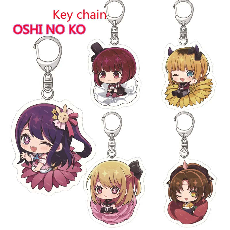 OSHI NO KO Japan Anime Figures Hoshino Rubii Arima Kana Kurokawa Akane Cosplay Acrylic Keychains Bag Keyring Fans Birthday Gifts