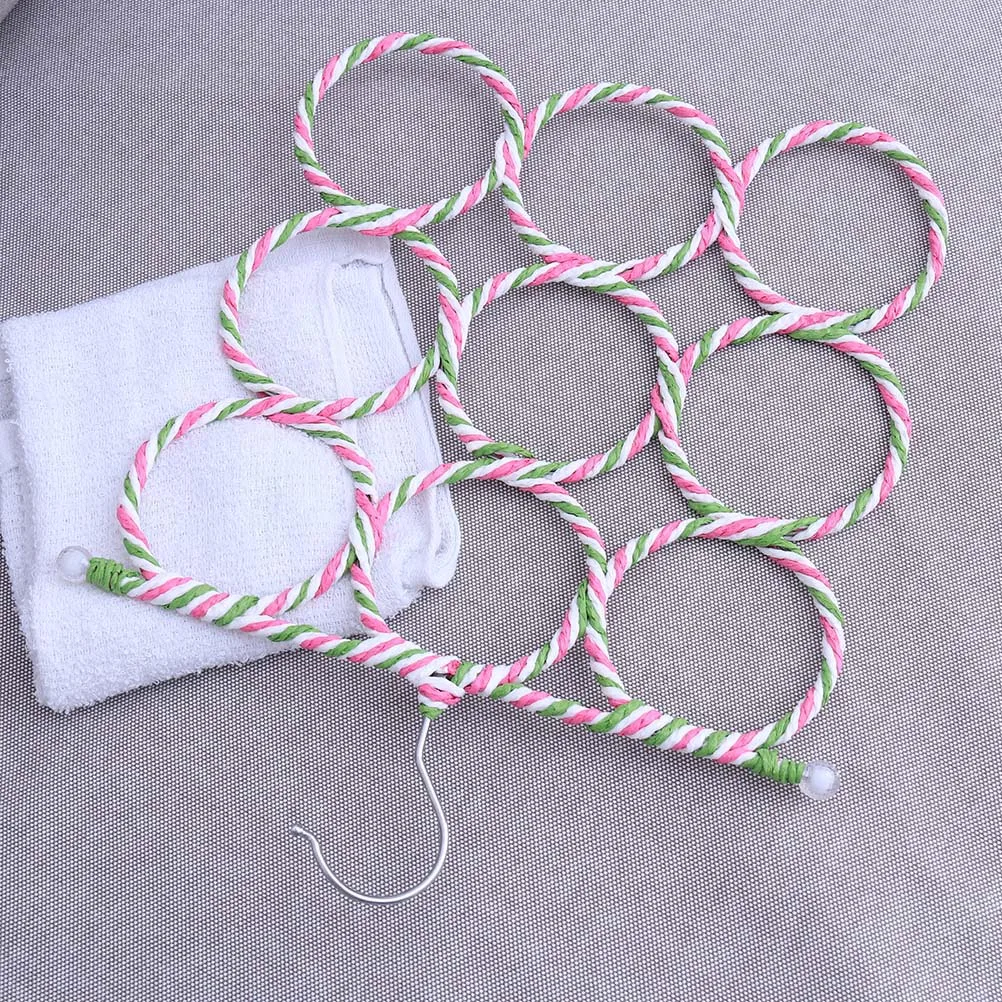 

2Pcs Paper Rattan Hanger 9 Rings Scarf Rack Tie Holder Closet ganizer Foldable Eco Design Stainless Steel Hook