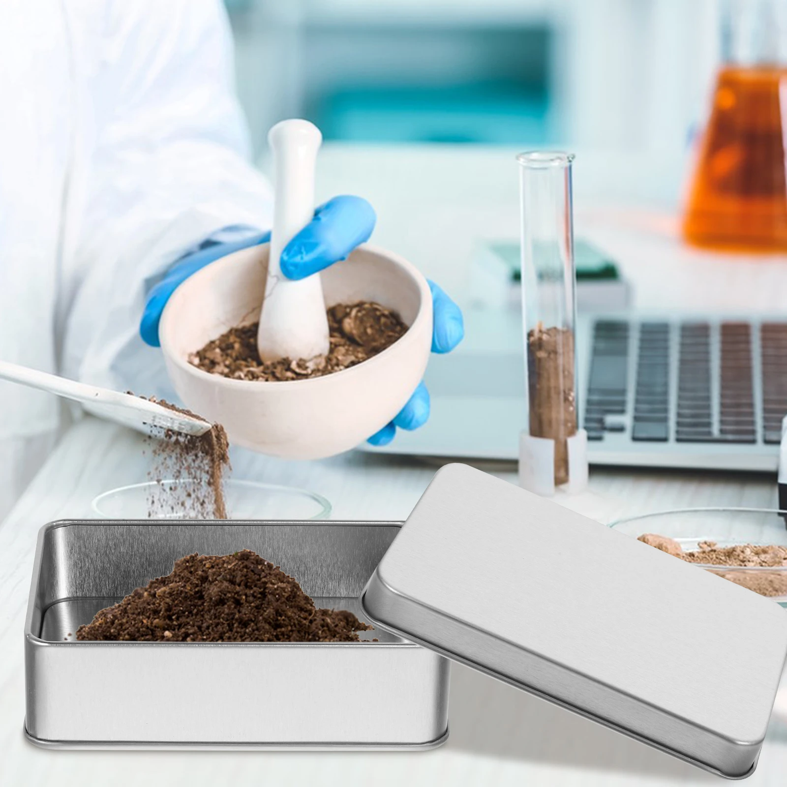 

4pcs Soil Sample Box 107x72x30mm Round Large Capacity Tight Seal Mini Jars Lab Field Storage Containers Weighing Holders