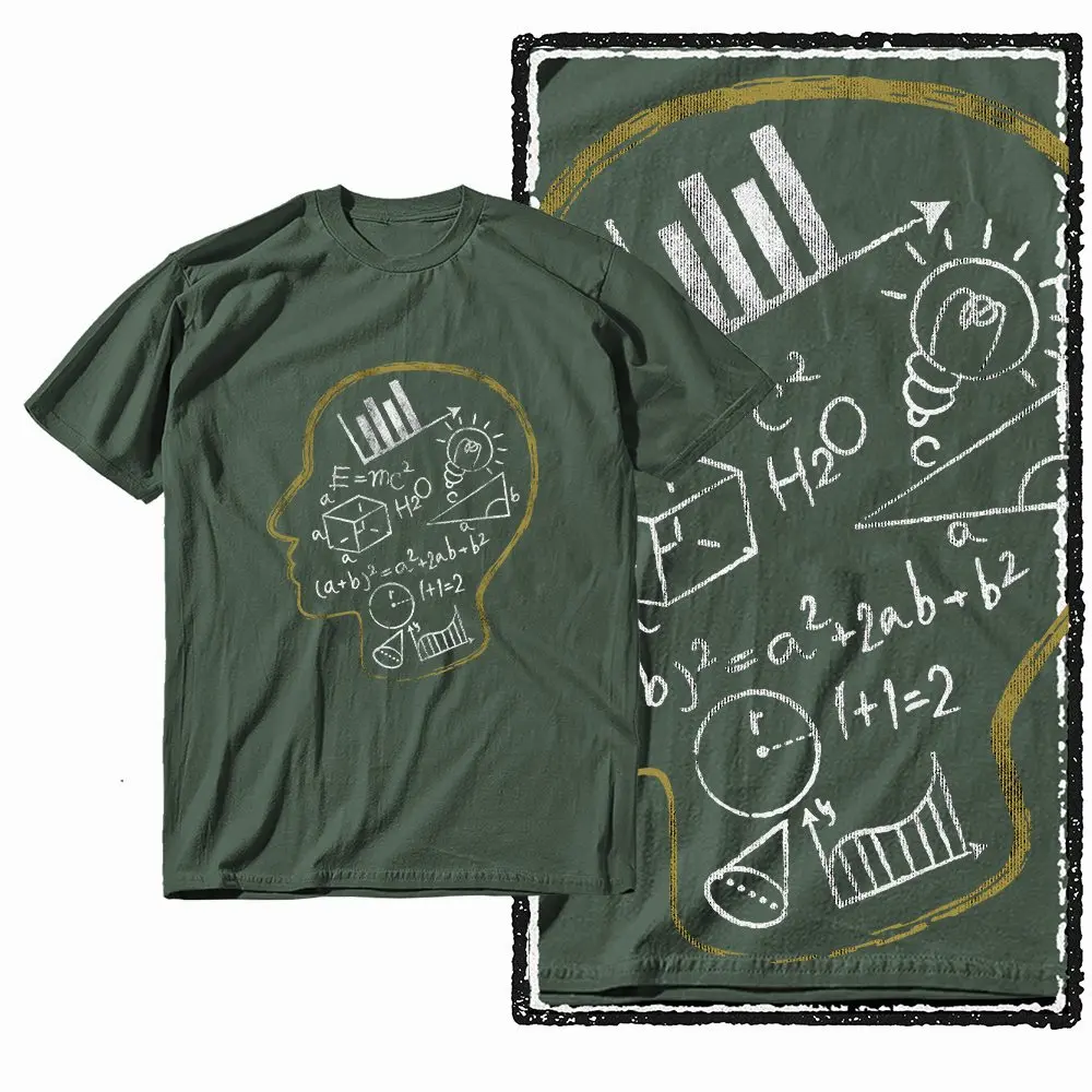 G30  Army Green Collection Cotton o-neck Math Graphic Men T-shirt |  Streetwear Big Size Cool Vintage men's Tee Tshirt