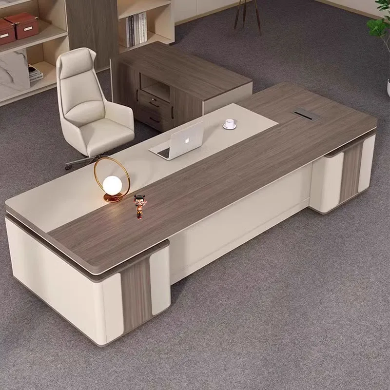 light luxury high-end sense young fashion large class desk simple and modern chairperson's office desk and chairs