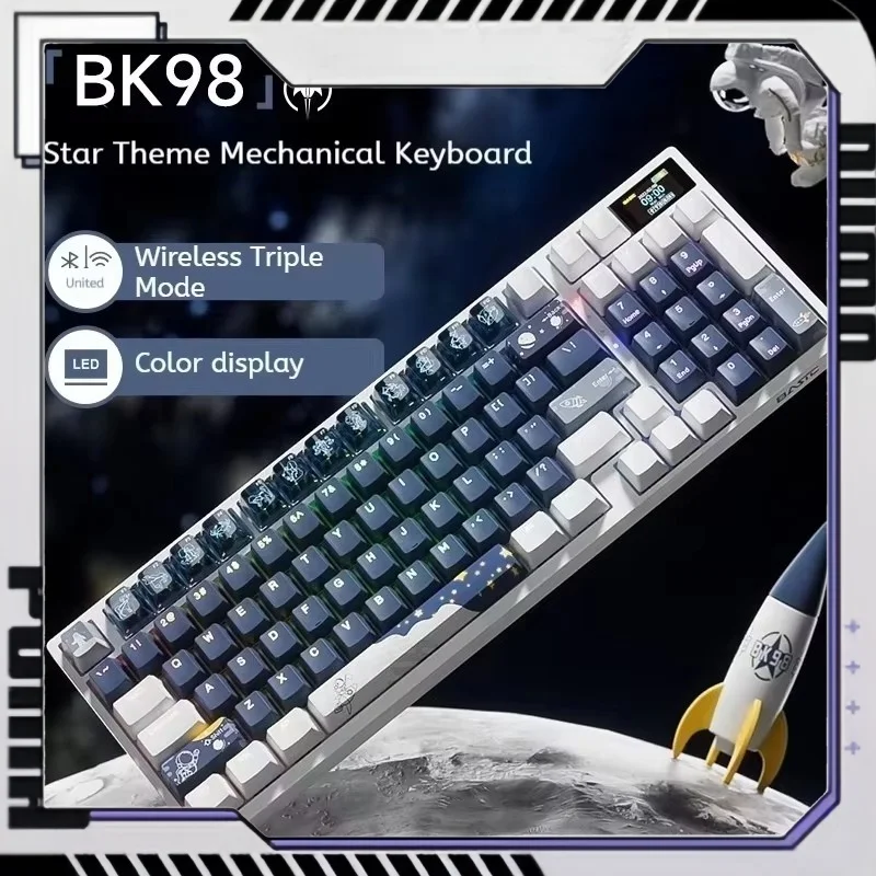 Bk98 Wireless Mechanical Keyboard 96 Key Full Key Hot Swap Three Connection Mode Rgb Backlight Effect Home E-Sports Office Games