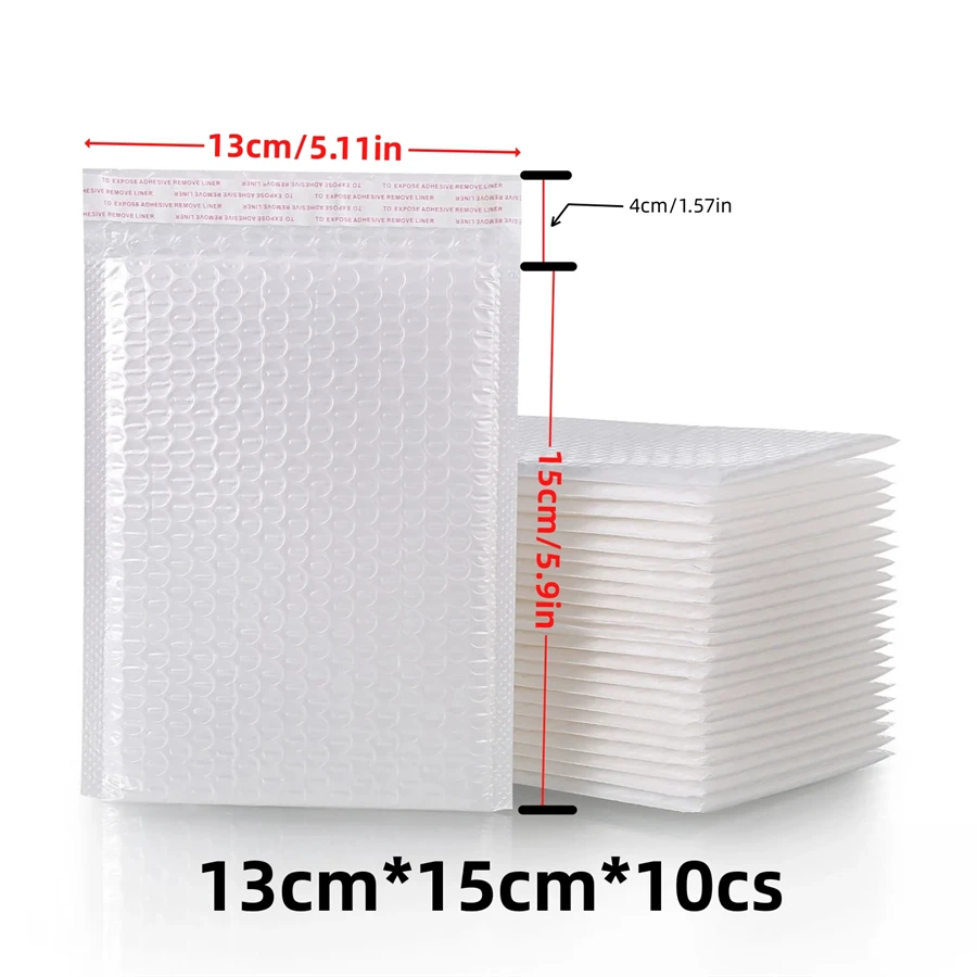 10Pcs/Set 13x15 hite Self-adhesive Waterproof Bubble Bag Small Business Mailing Package Waterproof Boutique Mailing Bag Jewelry