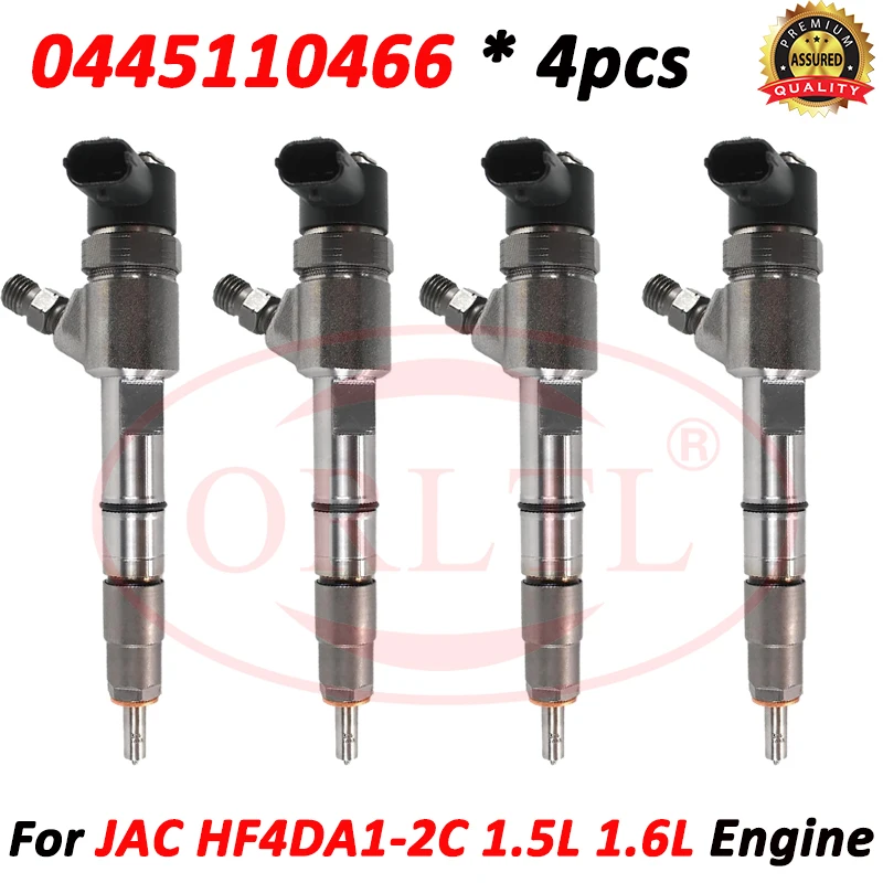 

4pcs Common Rail Injector 0445110466 Diesel Fuel Nozzle 0 445 110 466 For JAC HF4DA1-2C 1.5L 1.6L Engine 1100200FA130