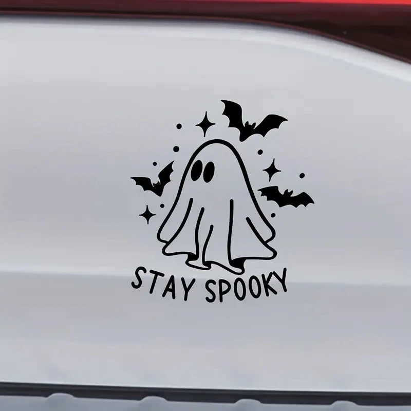 1 pc nice Bats And Ghosts Reflective Auto Stickers On The Car High Quality Vinyl Decals Stay Spooky Halloween Car Decor