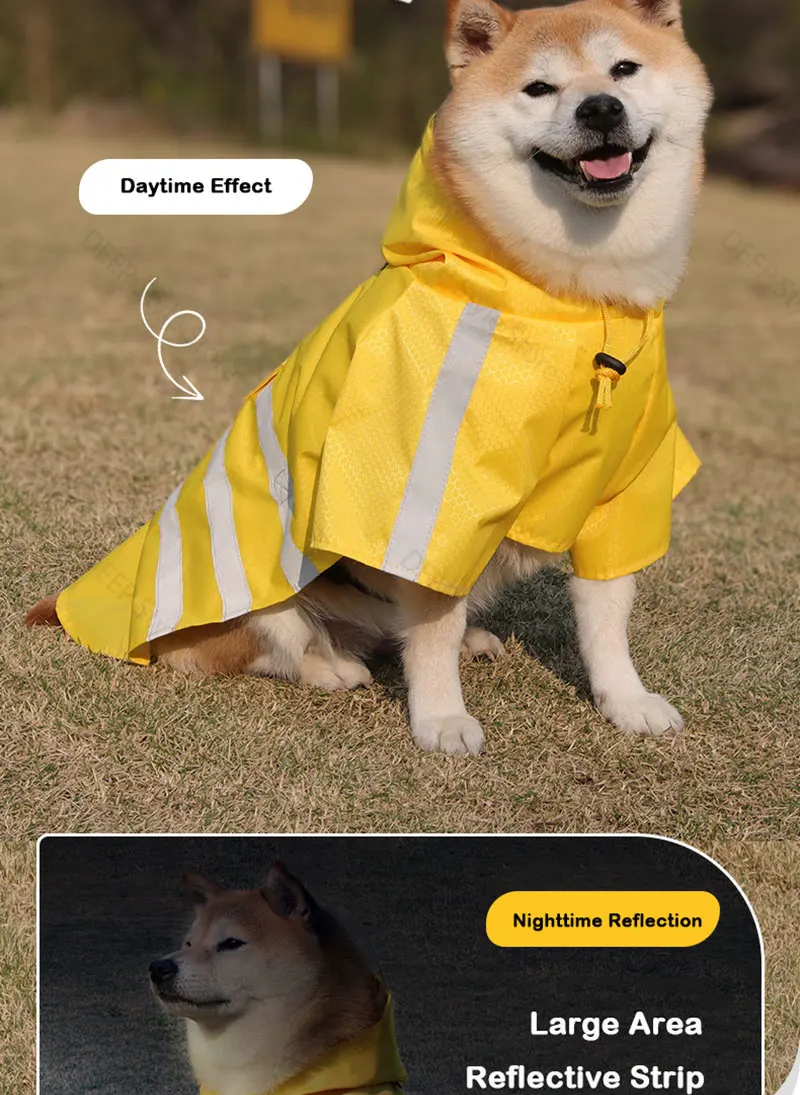 2026 Neuer Wasserdichter Reflektierender Hunde-Regenmantel mit Kapuze, Leichter Sommer-Regenponcho für Welpen, Outdoor-Regenjacke für Kleine Hunde – Detail 11