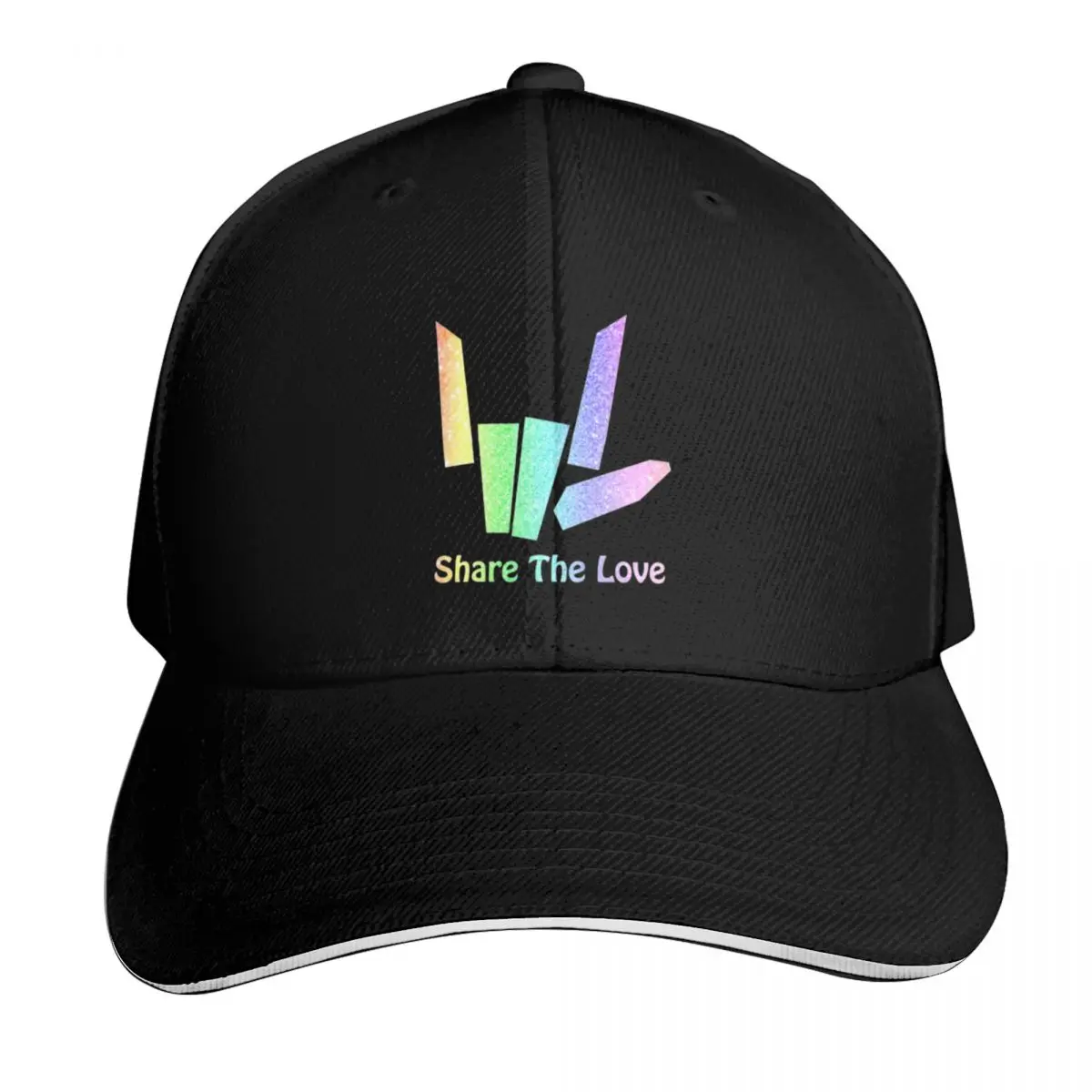 

Rainbow Share The Love Baseball Cap Snap Back Hat Visor Luxury Hat Golf Cap Sun Hats For Women Men's