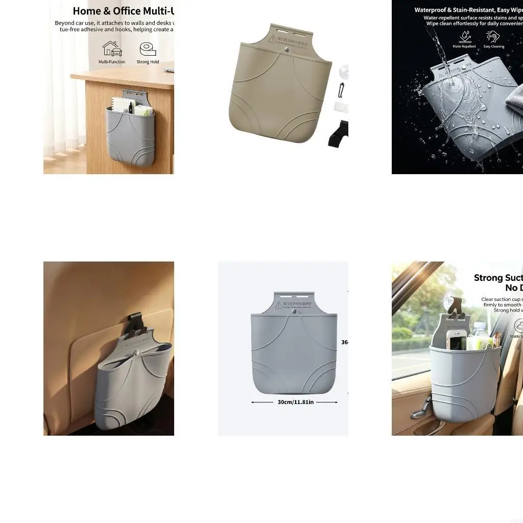 

Vehicle Door-Side Storage Bag with Top Opening, Soft Silicone and 5 L Capacity for Drivers and Daily Needs H9EE