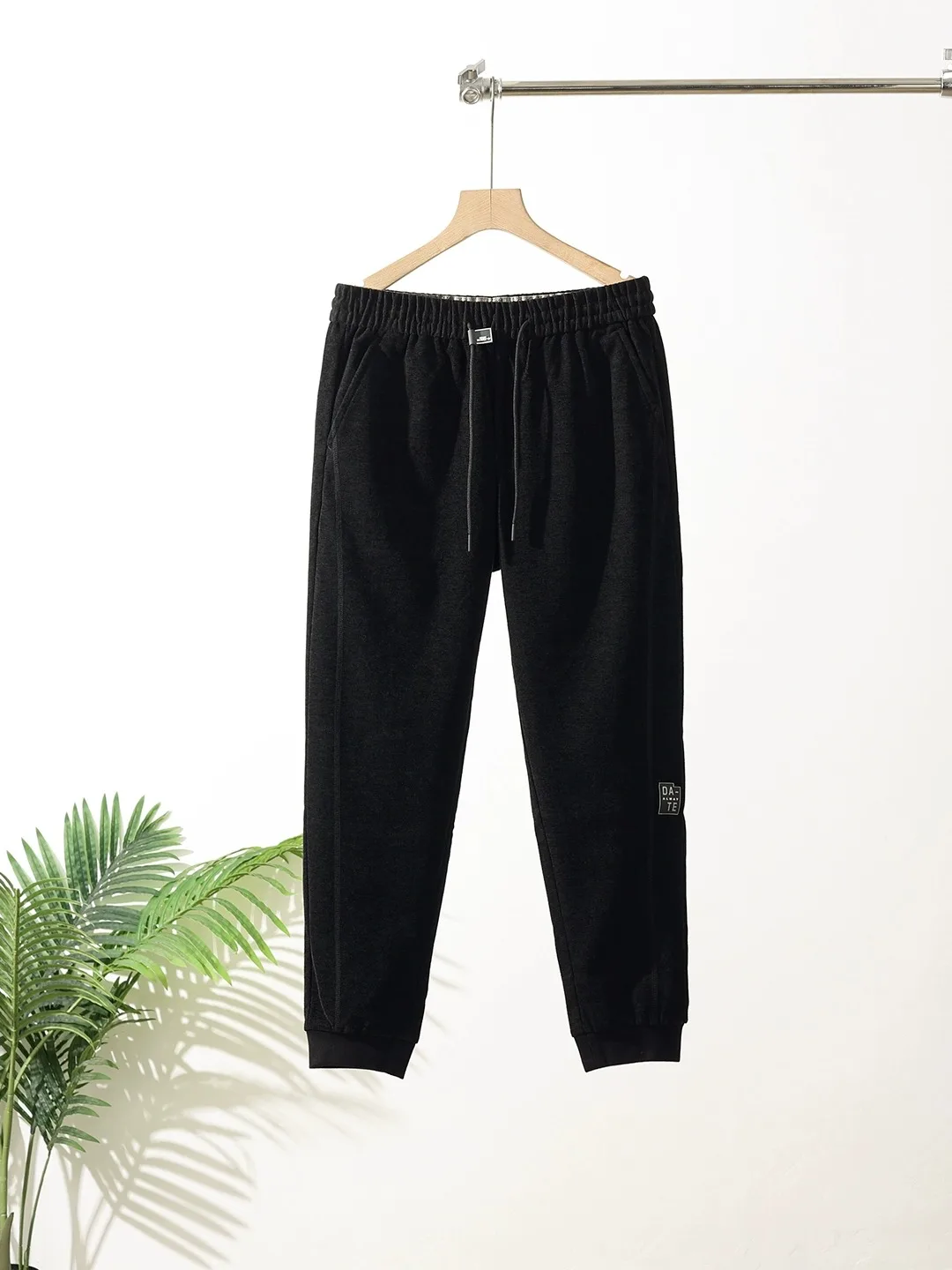 

Мужские повседневные брюки с эластичным поясом, на флисовой подкладке, из начесанного полиэстера, прямого кроя, с манжетами, теплые, осенне-зимние, для отдыха