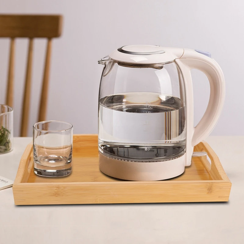 ABXF-صينية تقديم من الخيزران - صينية خشبية بمقابض - رائعة لصواني العشاء أو صينية الشاي، صينية البار، صينية الإفطار، أو أي طعام Tr