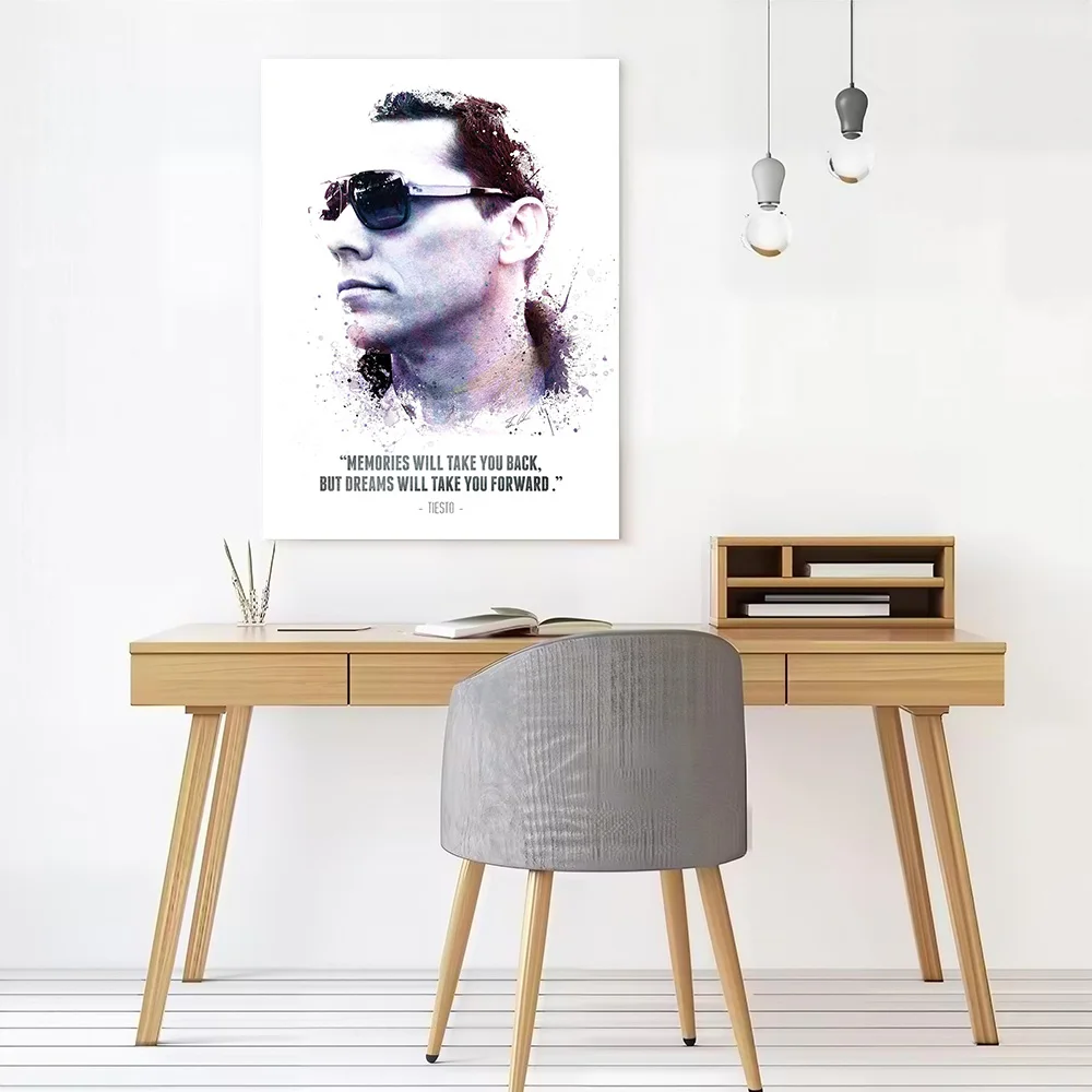 The Legendary Tiesto and His Quote. Poster Canvas Wall Art Personalized Print Modern Painting Perfect Gift for Decor Luxury Home