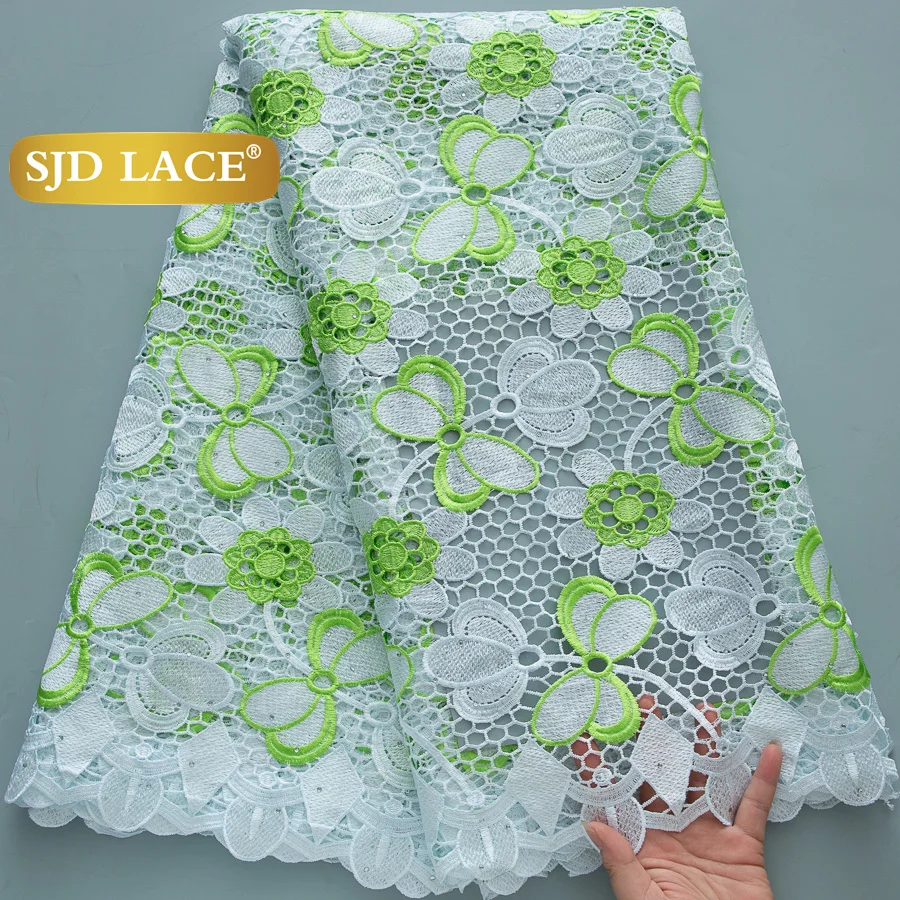 

SJD LACE Guipure Cord African Water Soluble Stones Lace Fabrics 2025 High Quality 5 Yards Cord Lace For Women Evening Dress 3727