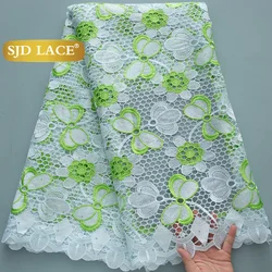 SJD LACE Guipure Cord African Water Soluble Stones Lace Fabrics 2025 High Quality 5 Yards Cord Lace For Women Evening Dress 3727
