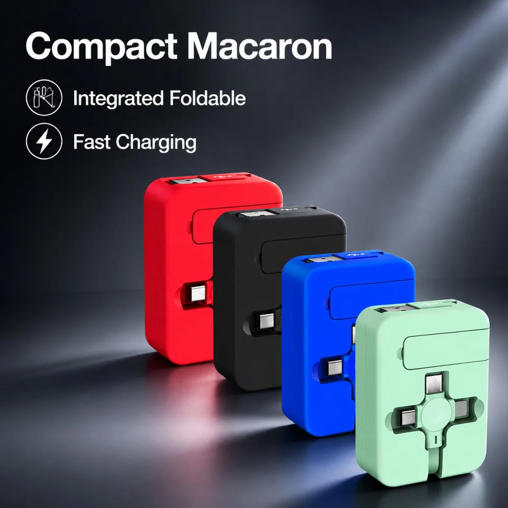 3 In 1 Retractable Multi Charging Cable Cord USB Compatible iPhone Android Type C Phone Holder Mini Portable Fast Charger Car