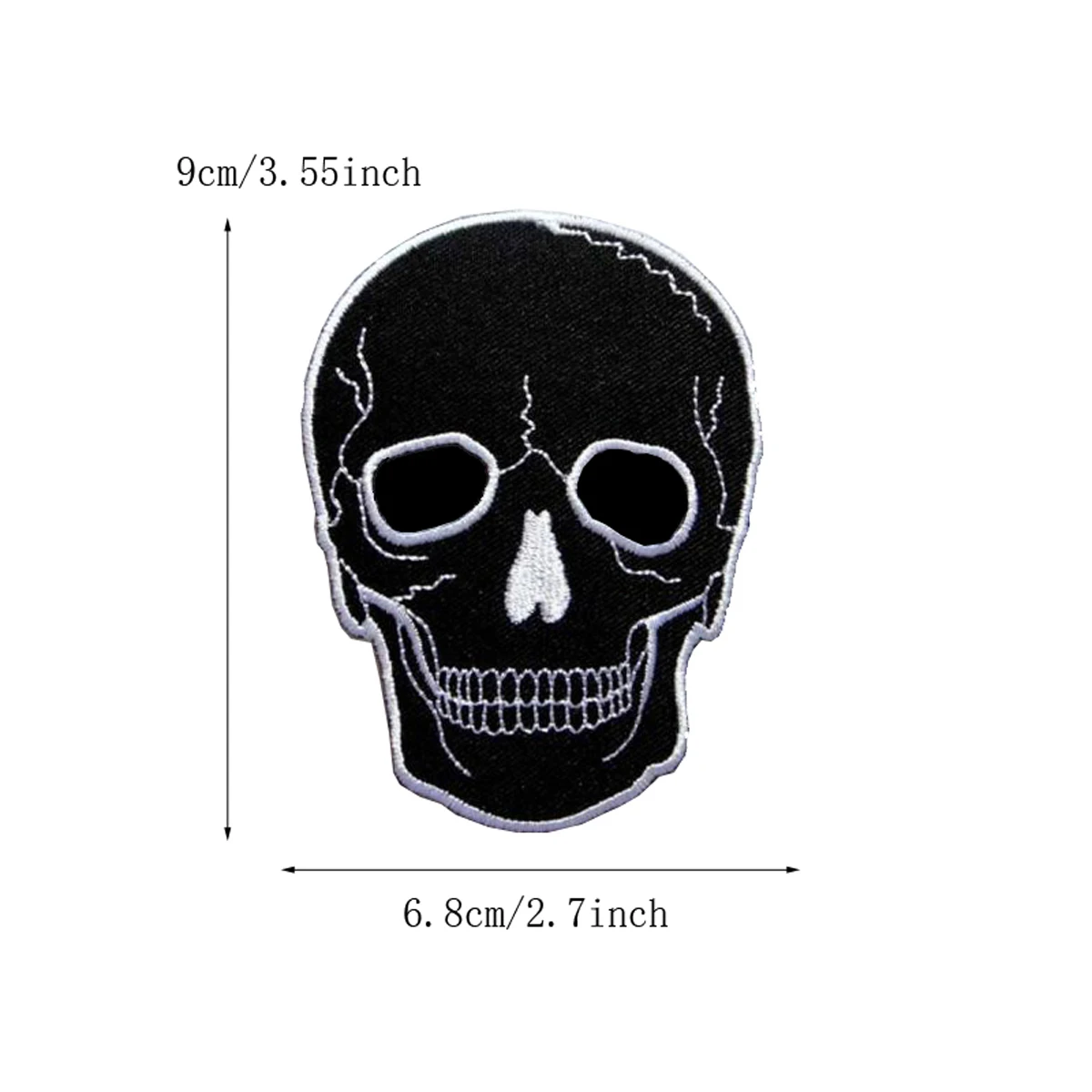 BLACK SKULL MOTORCYCLE BIKER ROCK PUNK Embroidered Iron on Patch 10PCS