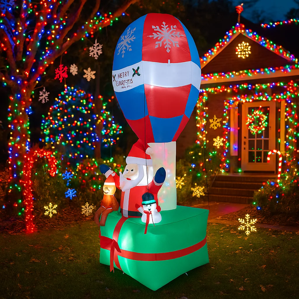 2,7 м/8,8 футов надувной Санта-Клаус воздушный шар огни светодиодные украшения для дома игрушки двор Рождество уличные праздничные украшения Декор