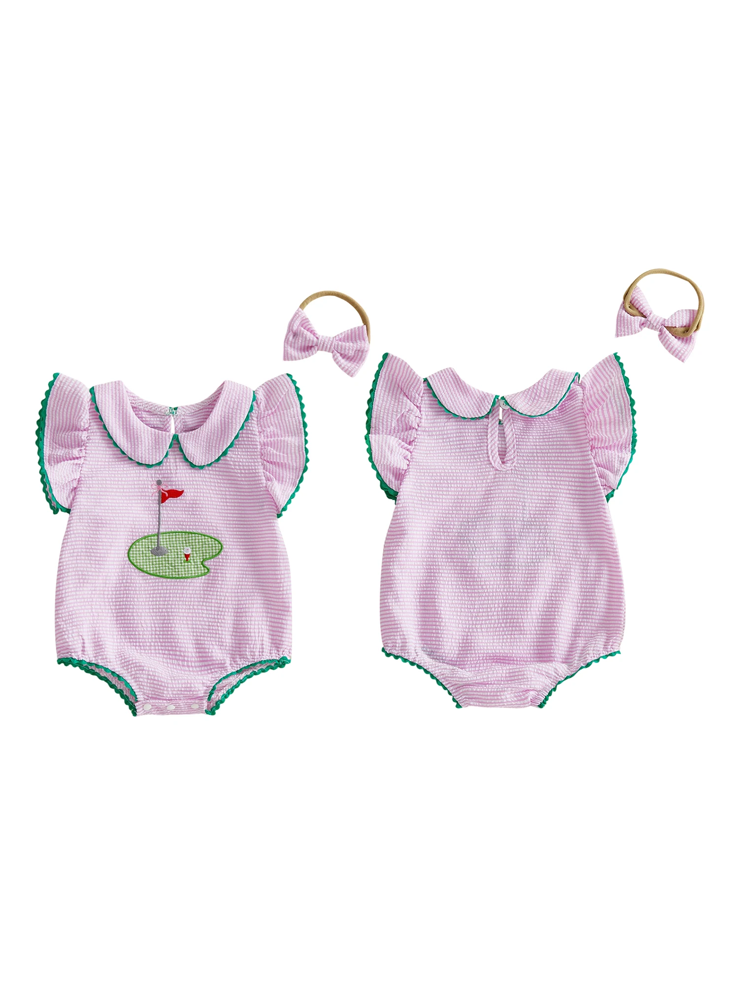 Toddler Girls Floral Print Romper Stylish Ruffle Sleeve Jumpsuit Summer Casual Beachwear Outfit with Bow Detail