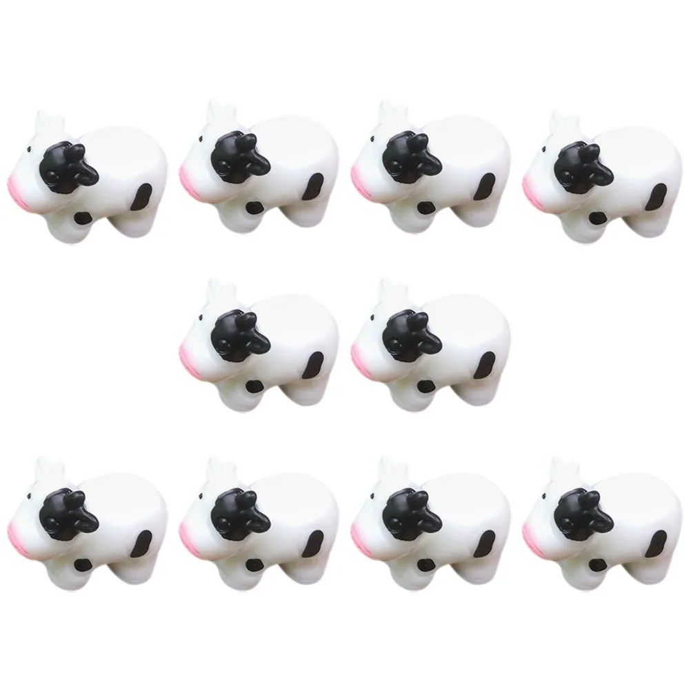 

10 шт., украшения в виде коровы, миниатюрный пейзаж бонсай из смолы для стола, полка, садовый сказочный декор, маленькое животное, орнамент