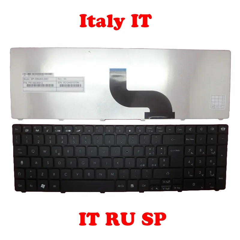 

Keyboard For ACER 5810 For Gateway NV59 NSK-ALB0E PK130C82012 9Z.N1H82.B0E KB.I170G.183 Italy KB.I170G.189 Russian KB.I170G.191