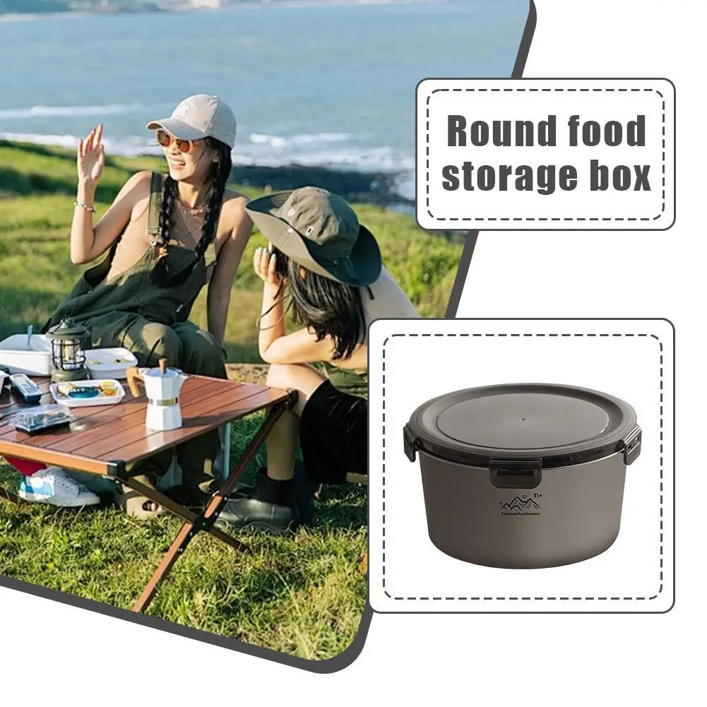 Titanium Purification Sealed Food Preservation Box Multiple Size Options For Freezing Heating Smooth Surfaced Round Square Bowl