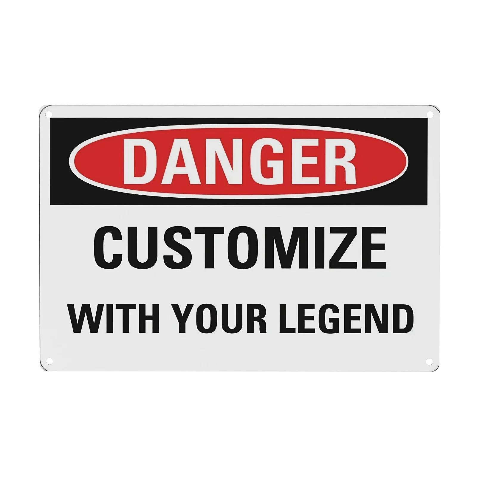 Customizable Danger Warning Sign Heavy Gauge Aluminum Metal Plate for Indoor & Outdoor Safety Use