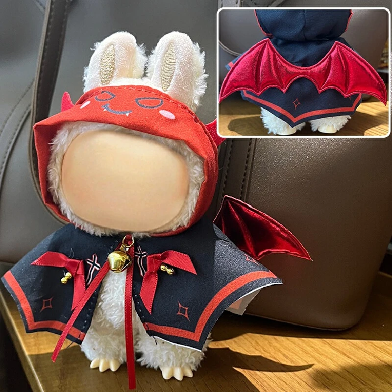 sem-bonecas-apenas-roupas-para-a-boneca-labubu-de-17-cm-roupas-de-halloween-fantasia-de-demonio-roupa-de-substituicao-para-brinquedo-de-pelucia-capa-com-asas-de-morcego-acessorio-de-fantasia
