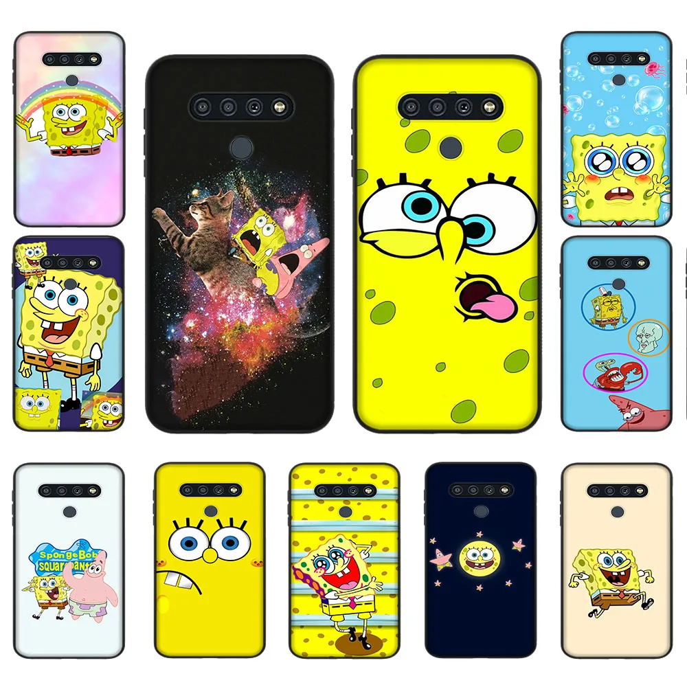 Soft Case for Motorola Moto Edge 20 30 Lite S Power G E32 G42 G52 G22 G40 G60 G60S Pro Black Cover DL-51 Sponge SquarePants Bob