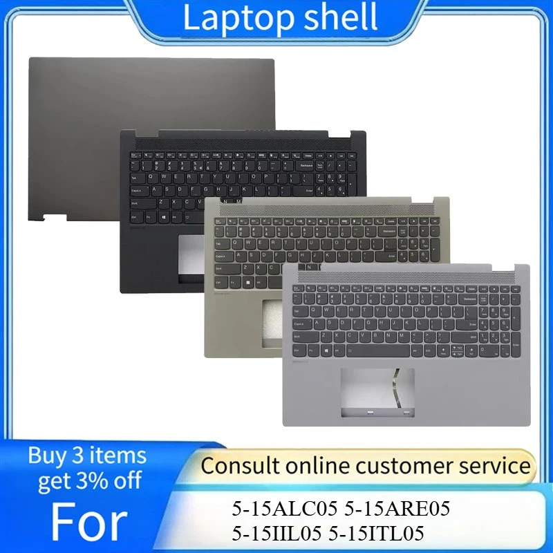 New US Keyboard LaptopFor Lenovo Ideapad Flex 5-15ALC05 5-15ARE05 5-15IIL05 5-15ITL05  Palmrest Upper Top Case LCD cover