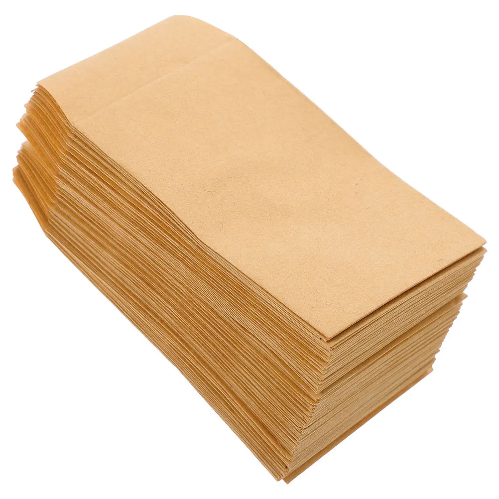 50pcs Paper Seed Envelopes Brown Mini Storage Bags Self Seal Packing Envelopes Coin Item Holders