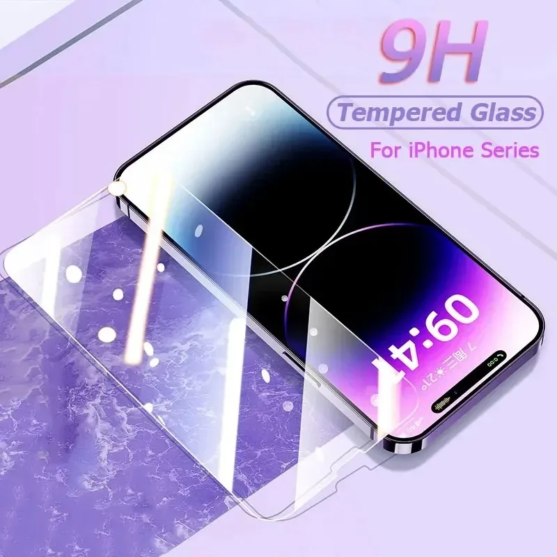 5 piezas de protector de pantalla de vidrio templado HD para iPhone 11 12 13 14 15 16 17 Pro Max 14 15 16 Plus 16 Air, película resistente a rayaduras 4