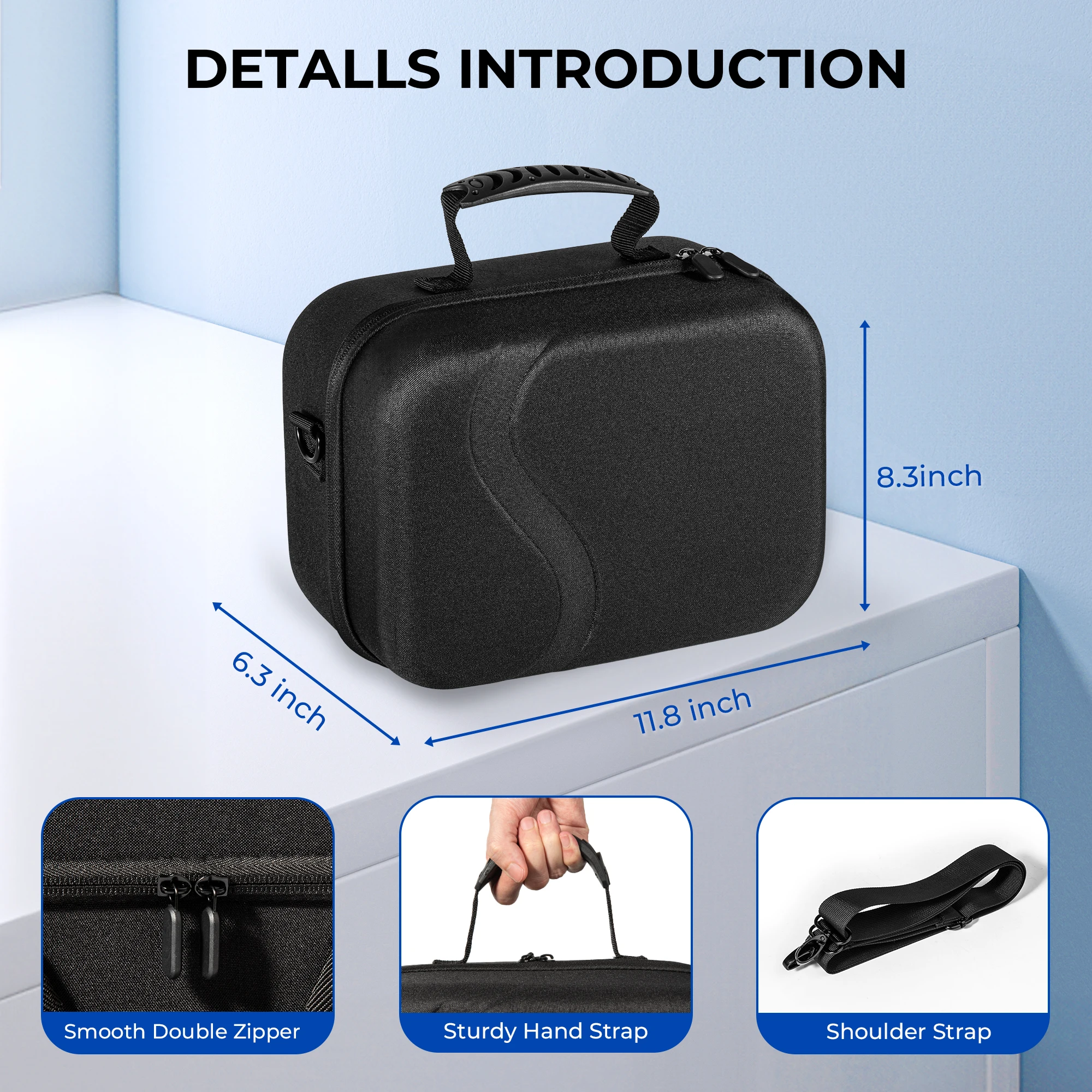 For Meta Quest 3 Controllers Accessories Storage Case Elite Headset Large Carrying Case Hard Shell Travel Case for BOBOVR S3