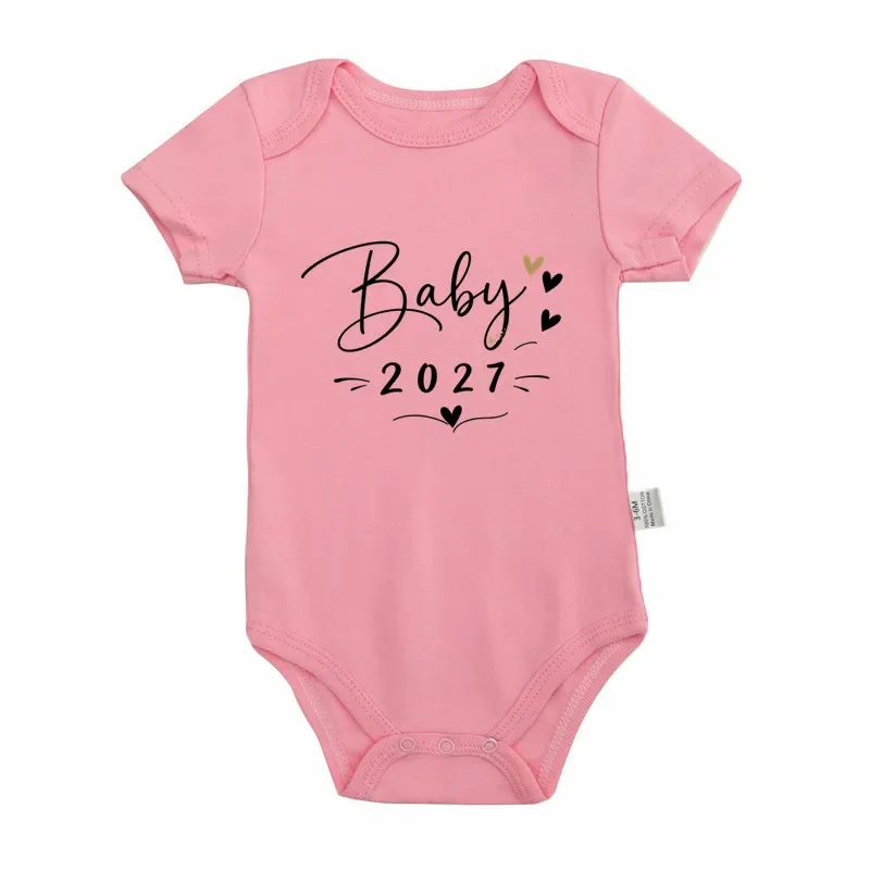 Combinaison Bébé 2027 pour Annonce de Grossesse, Imprimé Cœur, Manches Courtes, Grenouillère en Coton pour Nouveau-né, Tenue Révélatrice de Sexe 5 Combinaison Bébé 2027 pour Annonce de Grossesse, Imprimé Cœur, Manches Courtes, Grenouillère en Coton pour Nouveau-né, Tenue Révélatrice de Sexe 5