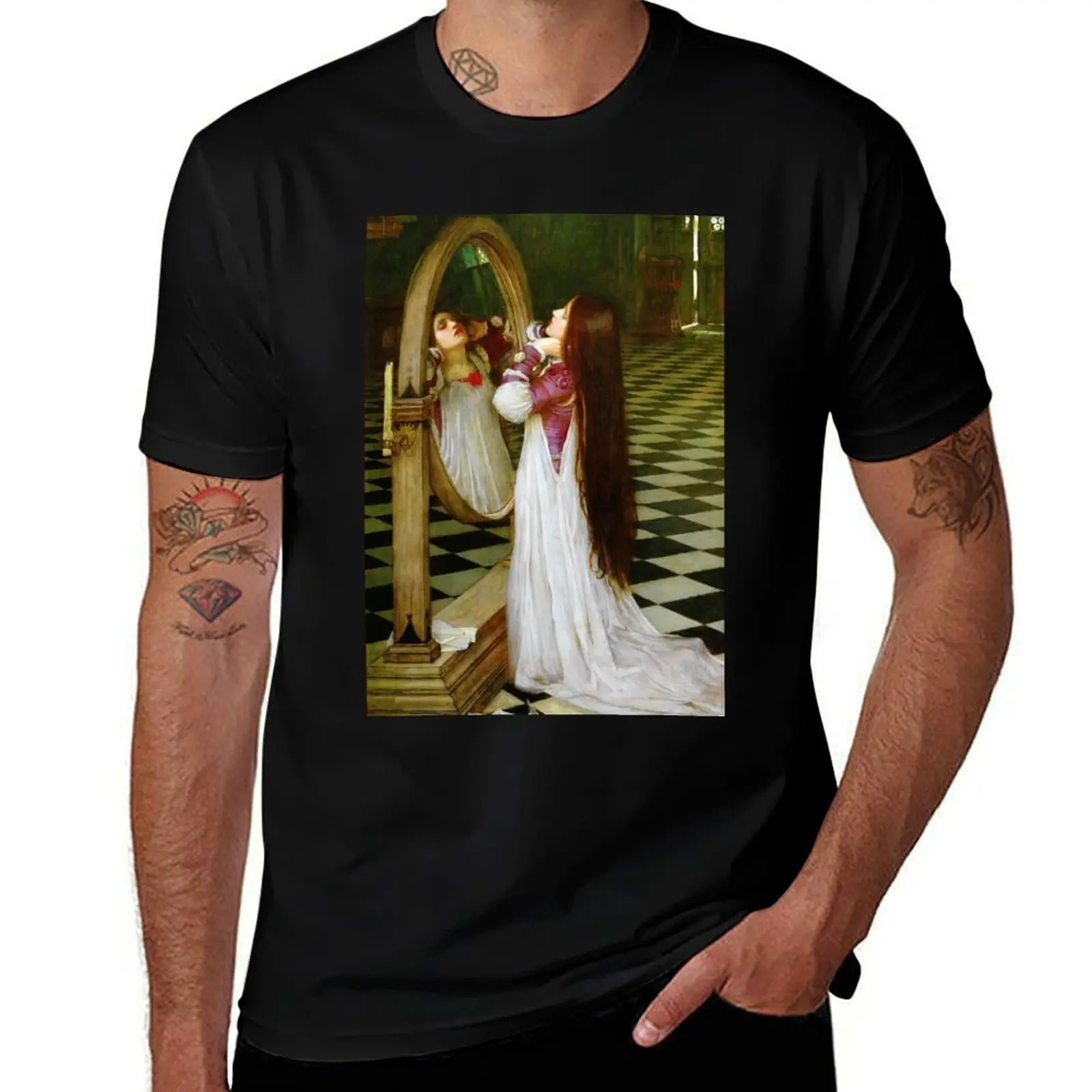 John William Waterhouse Mariana in the South T-Shirt Basic Regular Fit Casual T-Shirt