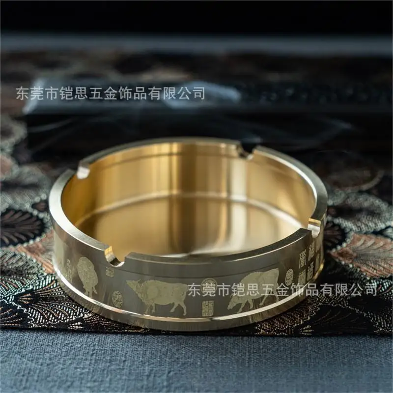 Brass Five Bulls Ashtray Craft Creative Personality Living Room Desk Ornament Office Decoration Brushed Glaze