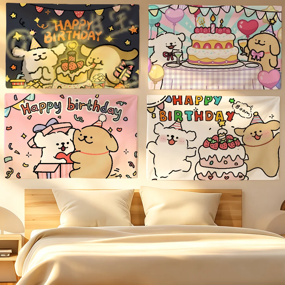 Line Puppy Maltese Flag For Sports Matches  Games Parade Rally Holiday Festival Backyard Balcony Club Bar Decor