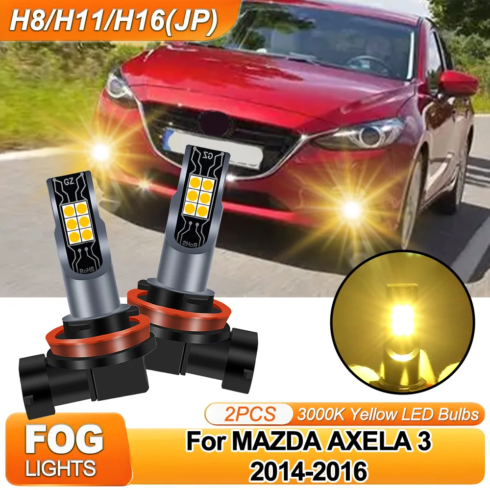 

100W H11 LED Fog Lamps Bulbs For MAZDA AXELA 3 2014 2015 2016 Plug And Play Car Fog Lights 3000K 12V 20000LM Super Bright Lamp