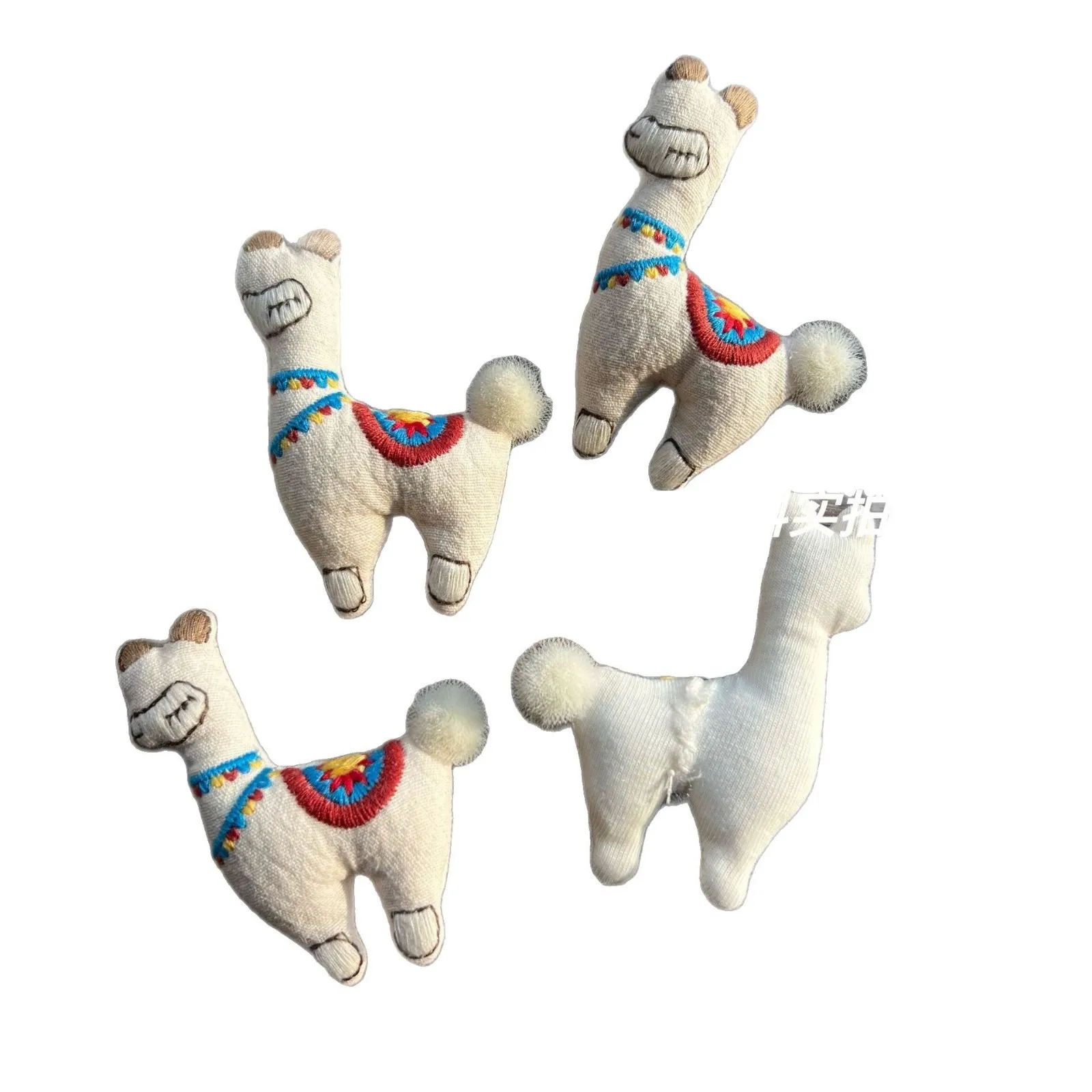 Premium Fabric Cartoon Alpaca Collection Hair Pin Necklace Slipper Charm Bag DIY Sewing Trim for Clothing Decoration